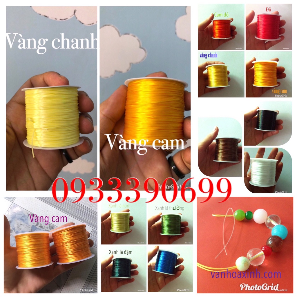 🌺 Dây SIÊU DAI co giãn xỏ hạt đá gỗ Cước tơ LỤA chỉ thun xâu vòng phong thủy