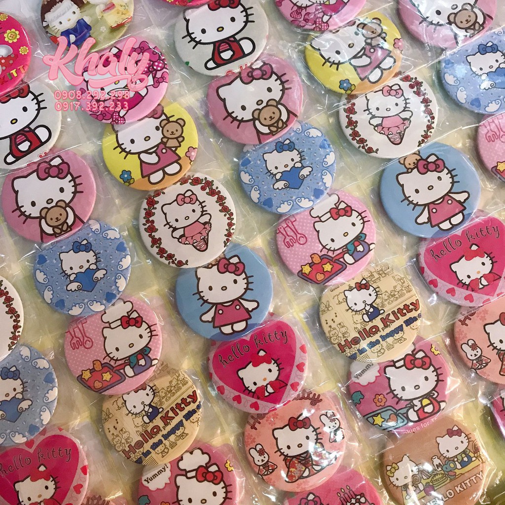 Set 2 logo khuy cài áo ngẫu nhiên hình Hello Kitty , Doremon , Unicorn , Sofia size lớn  - 10LEGONNLON