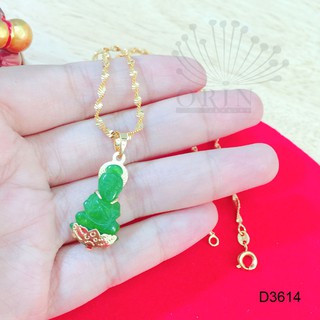 Dây chuyền nữ dạng xoắn mặt Phật tiny đá xanh Orin D3614 đẳng cấp