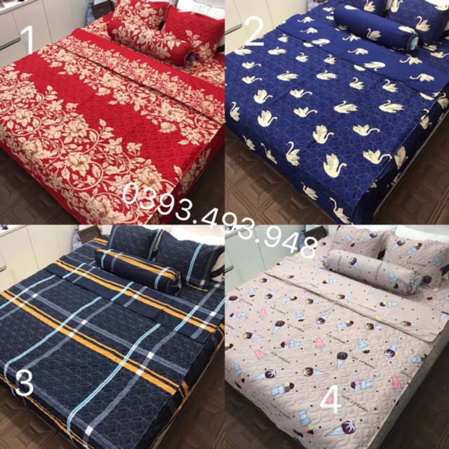 Bộ chăn ga gối trần bông