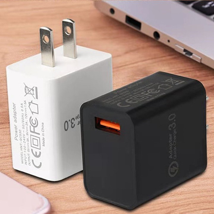 Củ sạc nhanh Qualconn QC 3.0 cao cấp 1 cổng Chip chống chập quick charge Adapter 18w