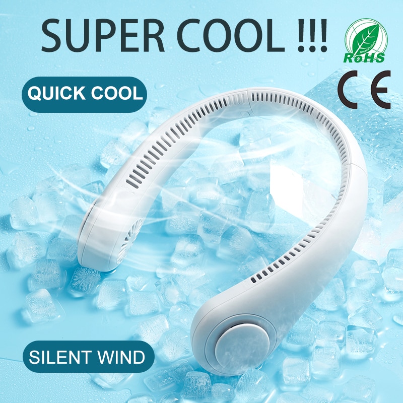 Neck Fan Rechargeable Fan 4000mAh Silent USB Portable Bladeless Fan for Home Outdoor Neck-hanging Fans Ventilador | BigBuy360 - bigbuy360.vn