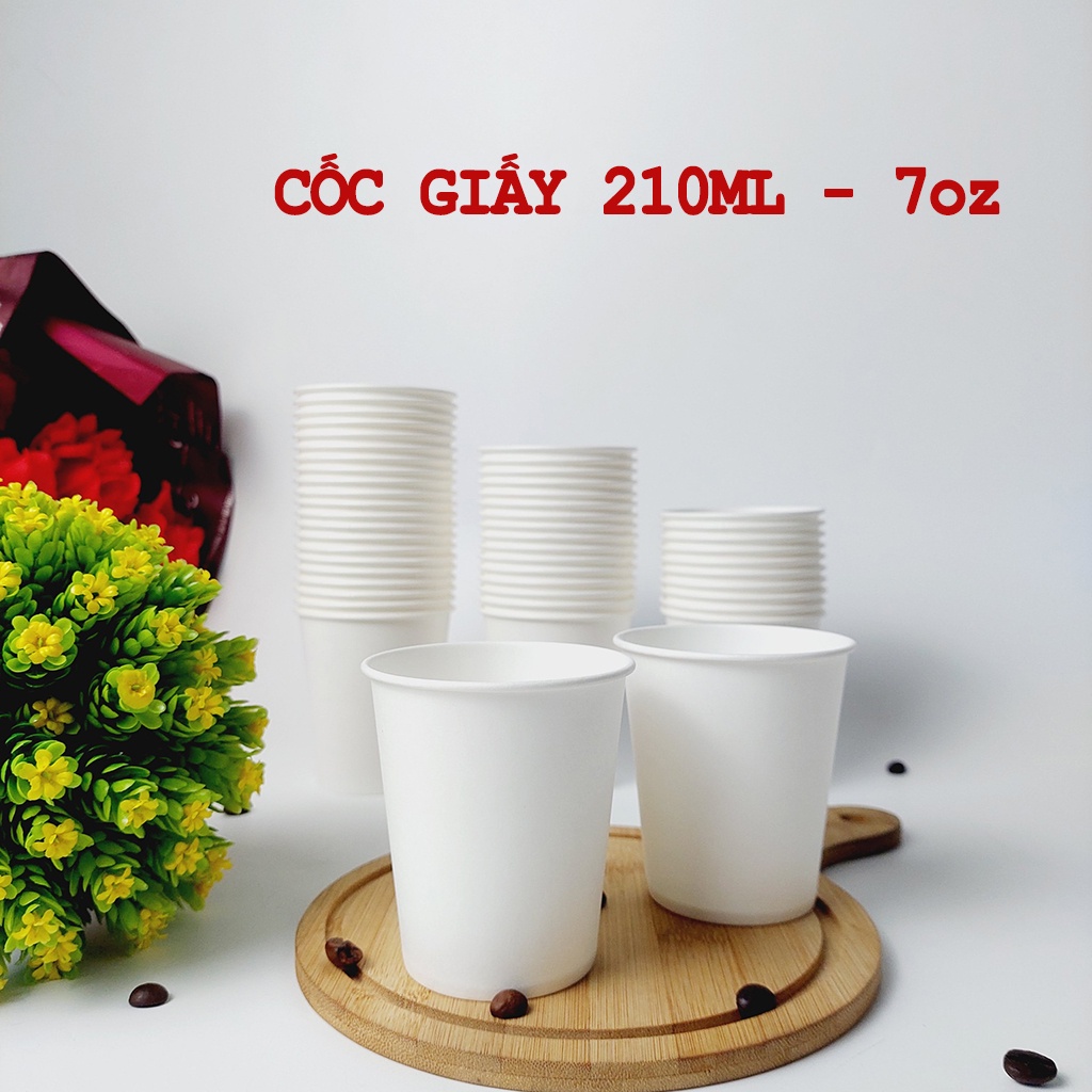 50 chiếc cốc giấy 210ml - 7oz hàng cao cấp hàn quốc