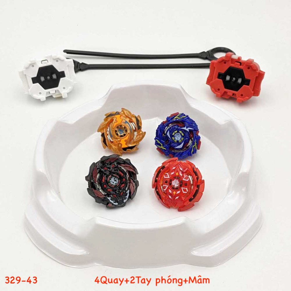 2 Bộ Con Quay BEYBLADE BRUST Có Tay Cầm + Mâm Đấu Lớn 40cm