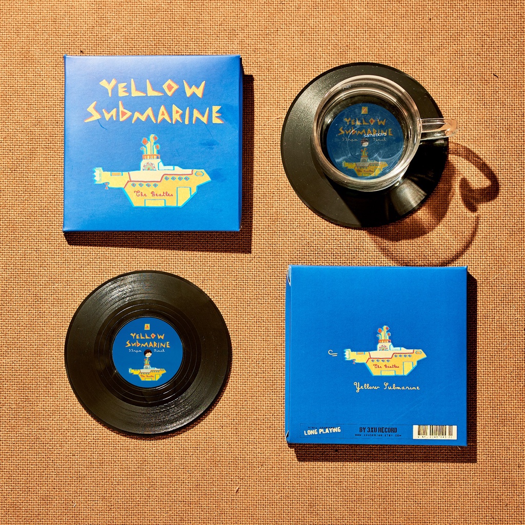 Bộ 2 Lót ly Đĩa than The Beatles: Yellow Submarine - CS050