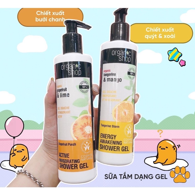 Sữa tắm hữu cơ chiết xuất Hoa Quả Organic Shop 280ml - Hàng Châu Âu