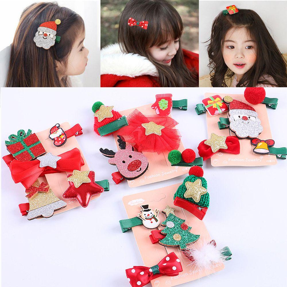 Set 5 Kẹp Tóc Hình Vớ Giáng Sinh Đáng Yêu Cho Bé