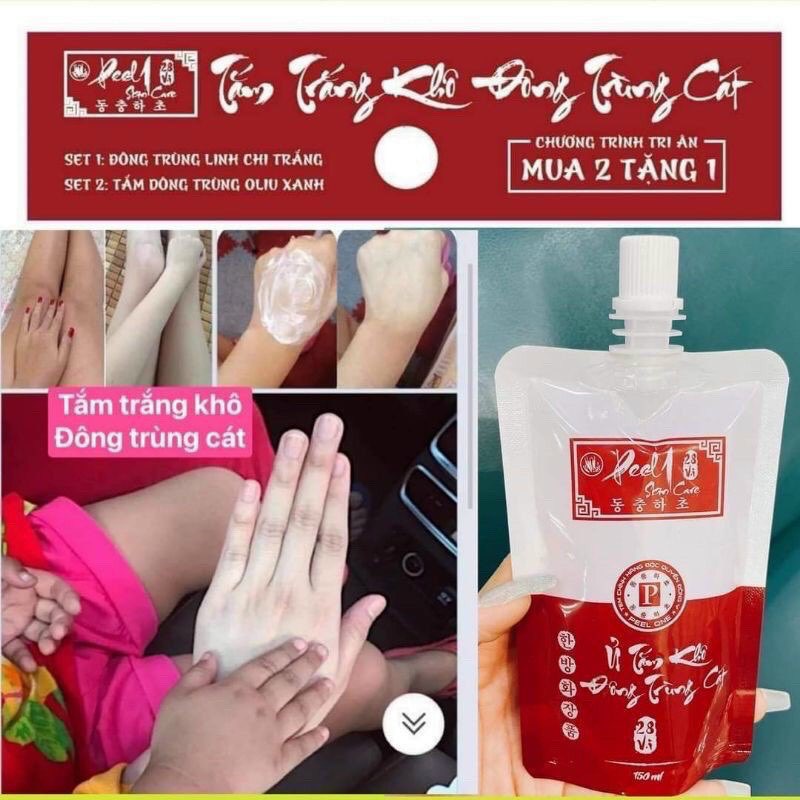 [CHÍNH  HÃNG] Kem ủ trắng toàn thân peel  1 , tắm  trắng khô đông trùng giúp làm trắng da body cấp tốc
