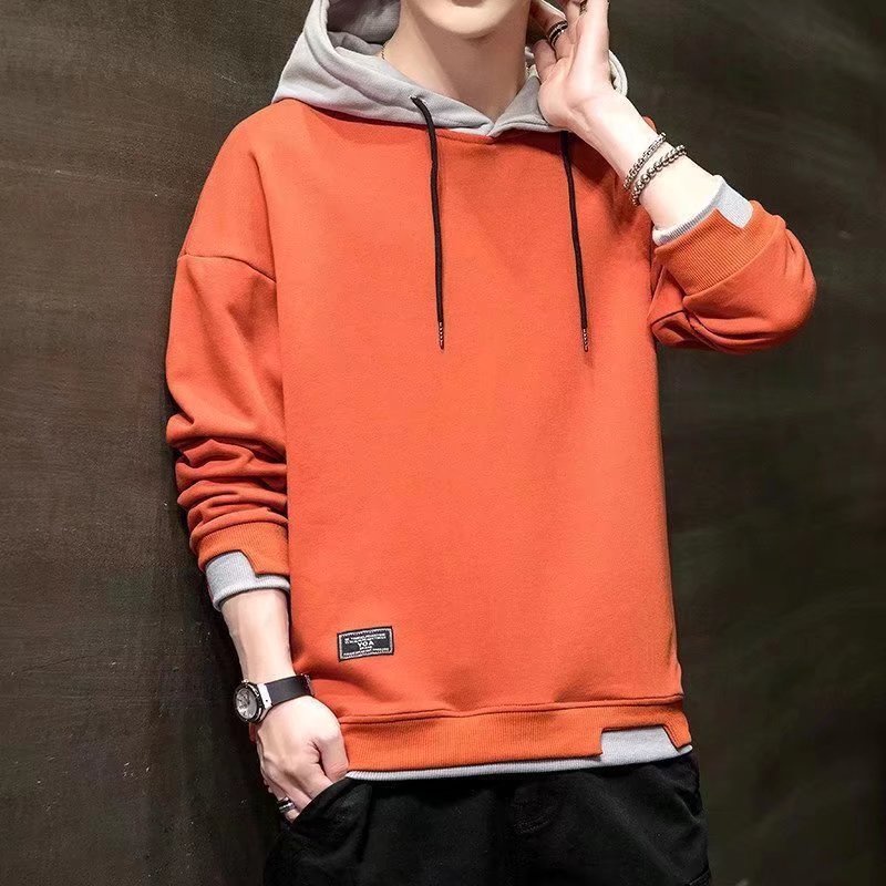 Áo hoodie Lót Lông Cừu Màu Trơn Dáng Rộng Phong Cách Hàn Quốc Thời Trang Thu Đông Cho Nam m-3xl