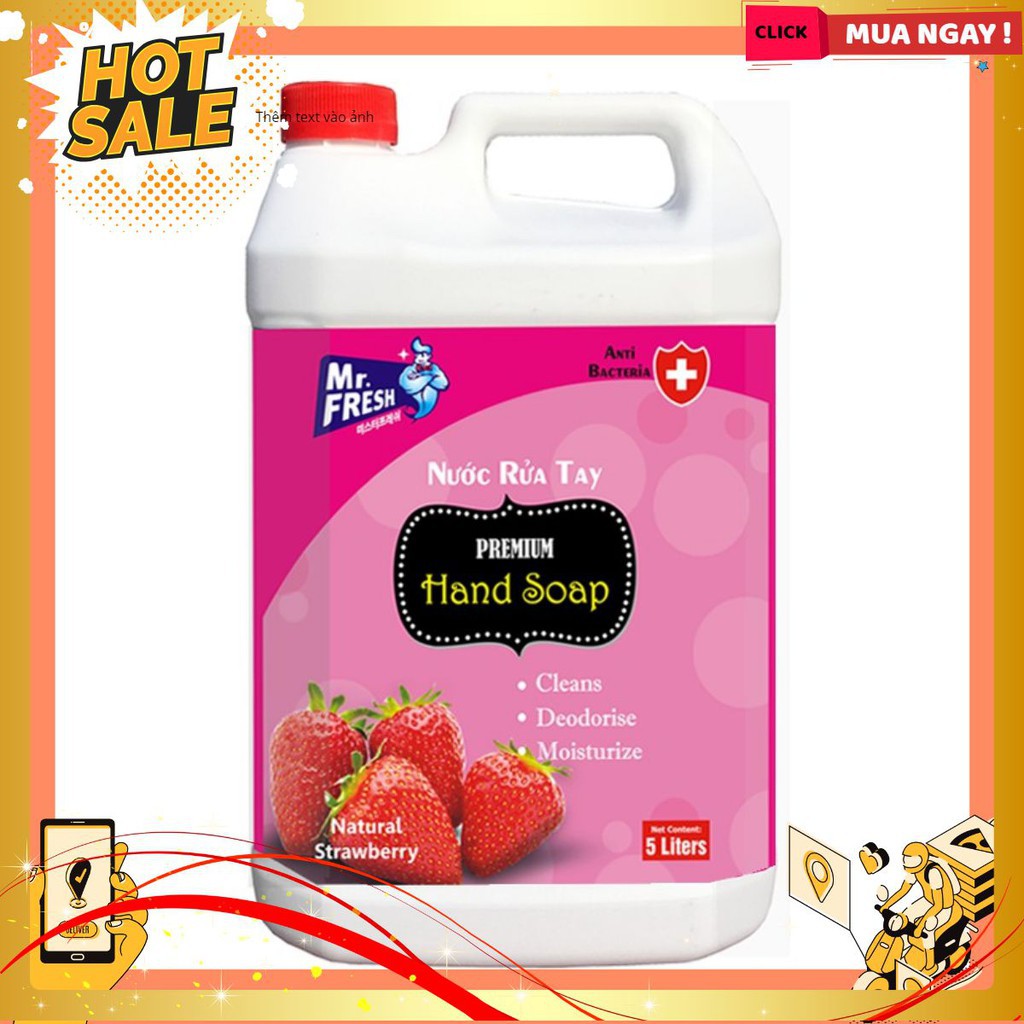 Nước Rửa Tay Premium Hand Soap Mr Fresh 5L Hương Táo,Dâu,Quế