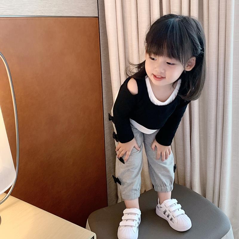 Áo Thun Cotton Giả Hai Mảnh Dài Tay Thoải Mái Thời Trang Xuân Thu Cho Nữ