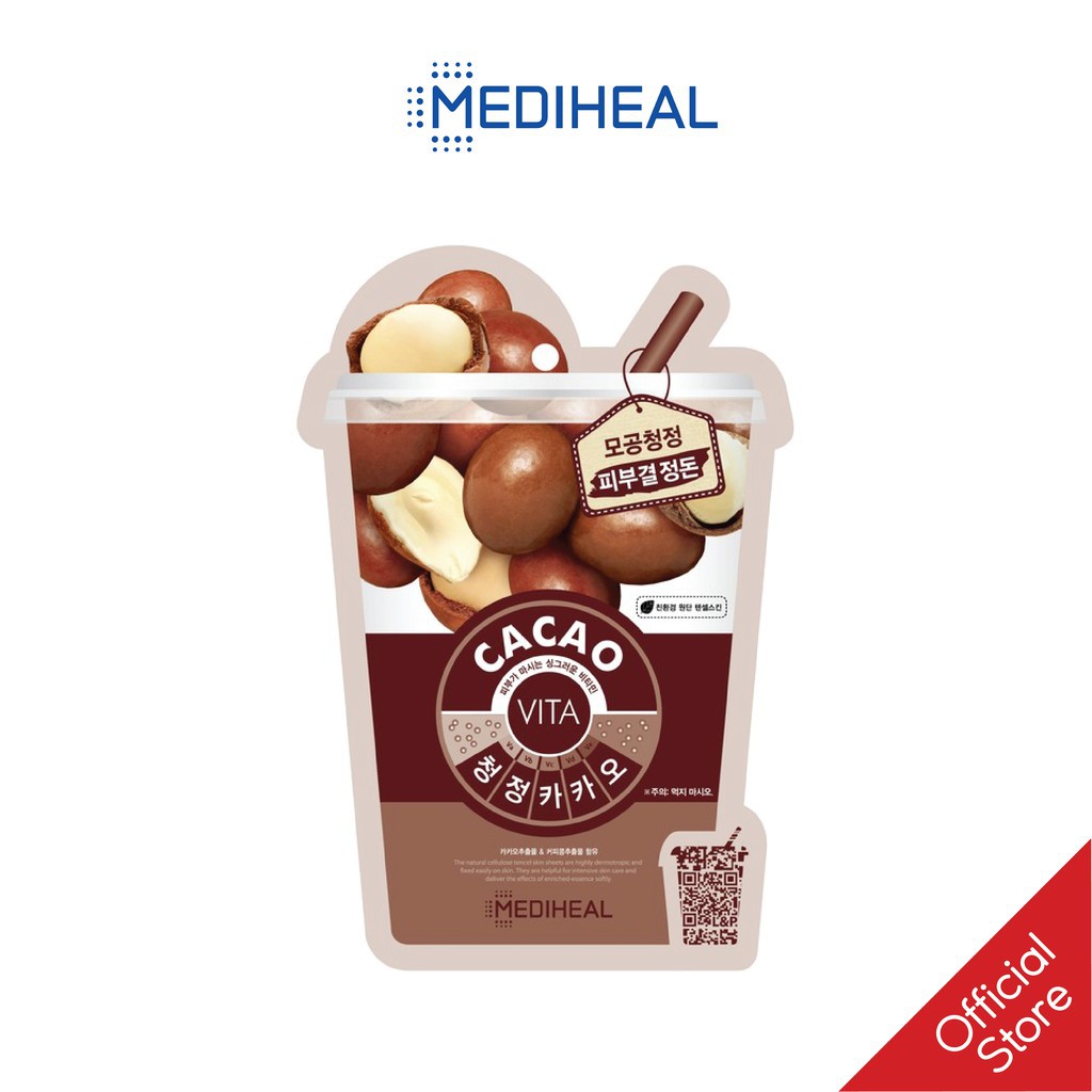 Mặt nạ Mediheal phục hồi làm sạch kiểm soát bã nhờn cho da dầu, da mụn - Mediheal Cacao Vita Mask 20ml