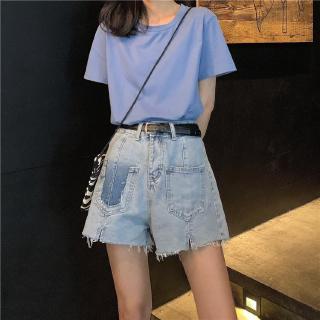 SUGEMIUSI Quần Short Jean Nữ Lưng Cao