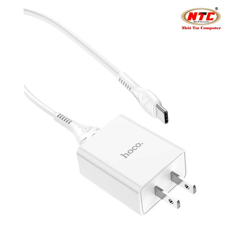 Combo Cốc sạc và Cáp sạc cổng Type-C Hoco S2 Plus output max 3.4A (Trắng) - Hãng phân phối chính thức