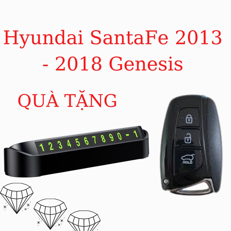 Bao Da Chìa Khóa Hyundai SantaFe 2013 - 2018, Genesis (HT)