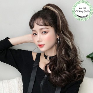 Tóc giả ngoặm xoăn highlight cao cấp