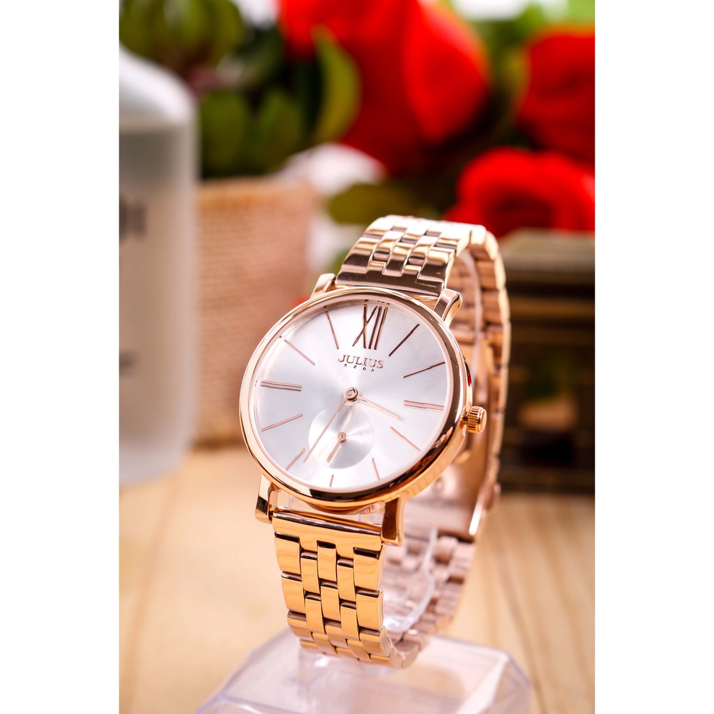 Đồng hồ nữ JA-1144 Julius Hàn Quốc dây thép (nhiều màu)