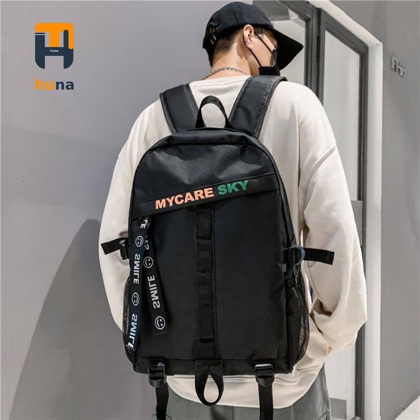 Balo Đi Học Nam HUNA Balo Nam Nữ Đi Học Chống Nước cao cấp nhiều ngăn đựng vừa máy tính 15.6inch năng động hàn quốc BL03