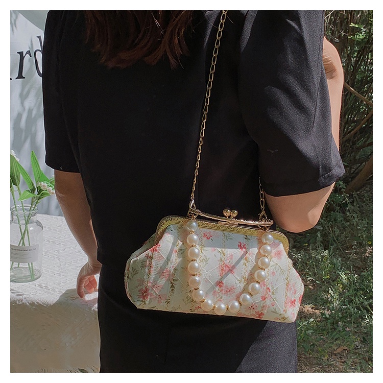 IELGY Lace Pearl Ladies Chain Hand Messenger Bag