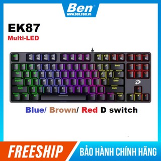 Bàn phím cơ Gaming DAREU EK87 - Black (MULTI-LED, Blue/ Brown/ Red D switch)