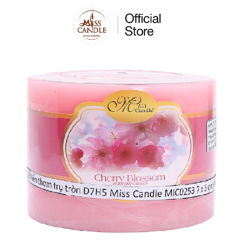 Nến thơm trụ tròn D7H5 Miss Candle MIC0253 (Chọn màu)