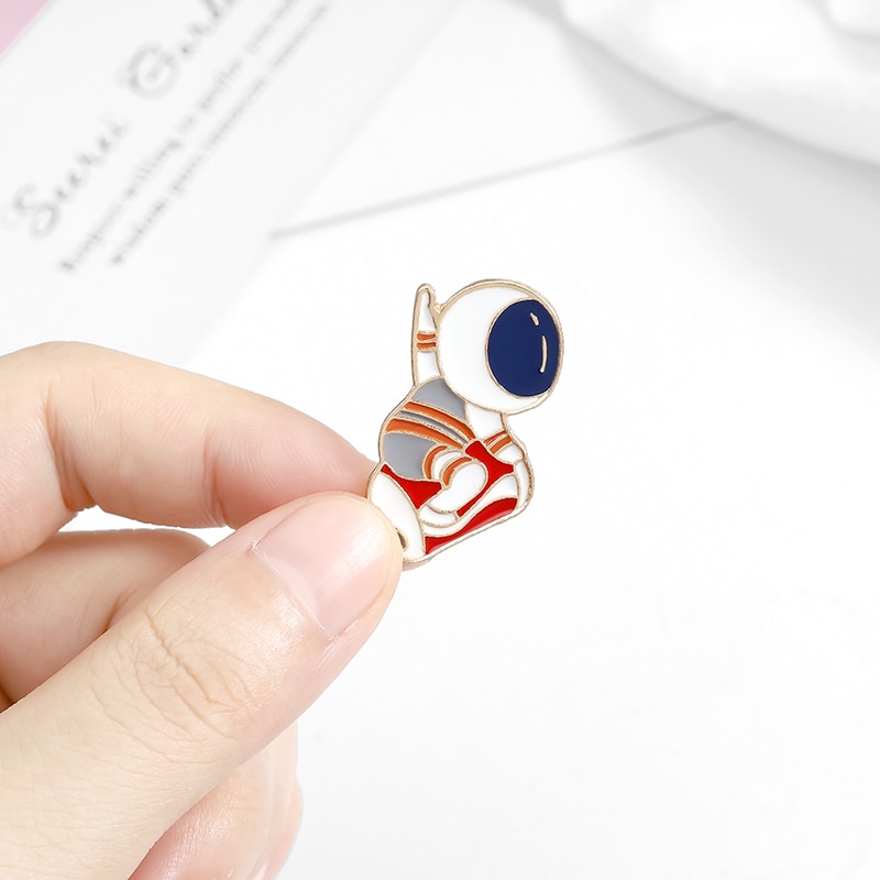 Ghim cài áo QIHE JEWELRY hình phi hành gia mặt trăng ngôi sao dành cho trẻ em
