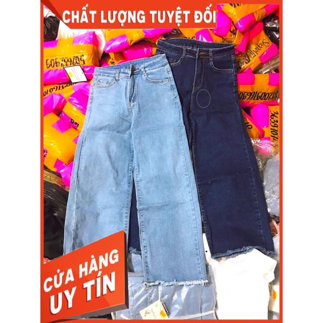 [hình thật] Quần Jeans ống xuông CẠP CAO TRÊN RỐN