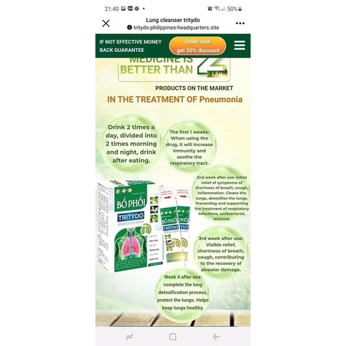 Bổ phổi  Tritydo giúp bổ phổi -giảm ho- hạn chế tăng tiết dịch đờm hộp 12 gói *10 ml