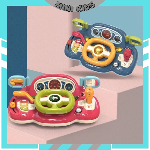 Đồ chơi vô lăng mô phỏng lái xe ô tô như thật với nhiều nút điều khiển kèm hiệu ứng đèn và âm thanh vui nhộn cho bé