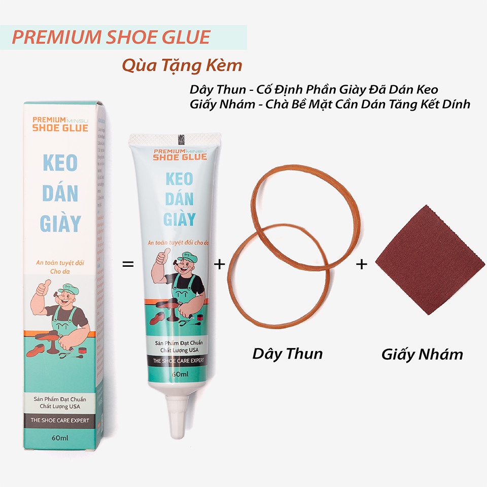 Keo Dán Giày MINSU Dùng Chuẩn Và Chắc Chắn Nhất, Hàng Việt Nam, Chất Lượng Cao, An Toàn Cho Da Tay