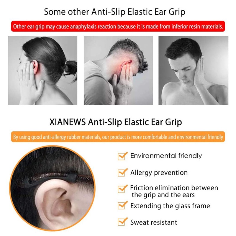 Dây Đeo Mắt Kính Bằng Silicon Mềm Bền Chống Trượt Có Thể Điều Chỉnh Kèm Đệm Mũi