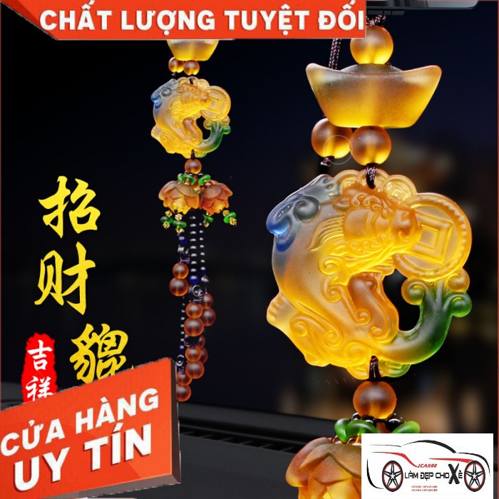 {Hàng chính hãng} Khánh Ngọc Tỳ Hưu Ngậm Tiền Phong Thủy Treo Trên Xe Hơi, Ô Tô , Xe Khách IC10