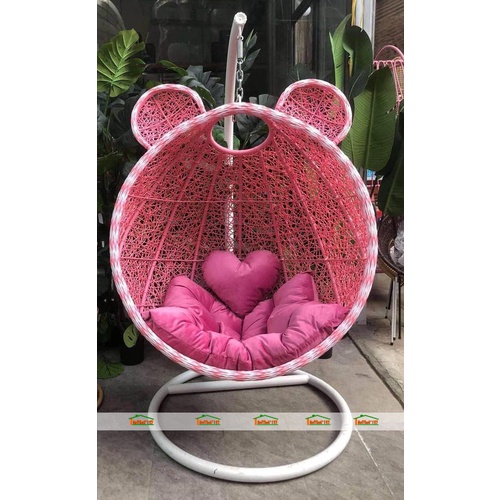 Xích Đu Tai Gấu, Chịu Trọng Lượng 250Kg ,Nệm Nhiều Màu, Trang Trí Phòng Khách, Phòng Ngủ, Sân Vườn, Ngoài Trời