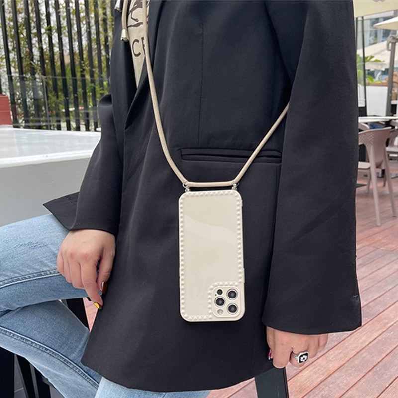 Ốp Đeo Vai Sang Trọng Cho iPhone 13 12 Pro MAX X XS MAX XR 7 8 Plus Vỏ Bảo Vệ Camera Vỏ Dây Đeo Dài