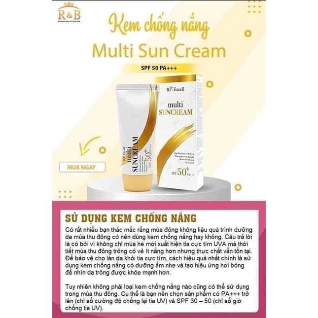 Kem chống nắng ✈FREESHIP✈ Kem chống nắng vật lý Multi Suncream, tự tin ra ngoài cho phái nữ.