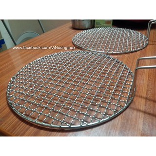 Vỉ nướng inox tròn loại dày bộ 10 cái 29.5cm cho bếp nướng Hàn Quốc
