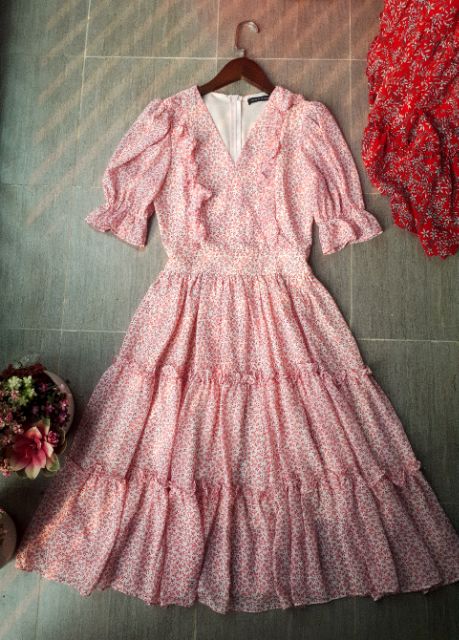 Váy hoa nhí tay bồng