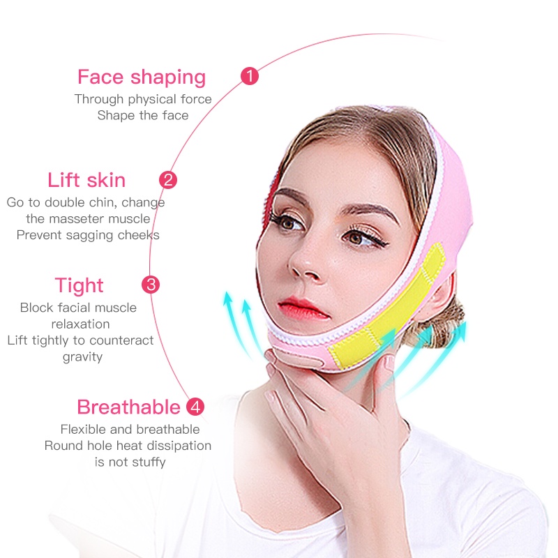 Băng đeo mặt JUNLAIKANG giảm béo tạo cằm V line mỏng bằng vải giặt được