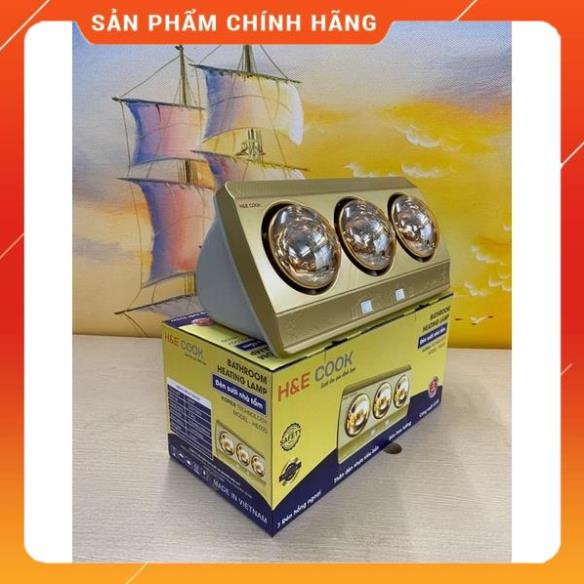 Đèn sưởi phòng tắm, nhà tắm H&amp;E Cook 2 bóng | 3 bóng (Bảo hành 3 năm)[ Hàng chính hãng