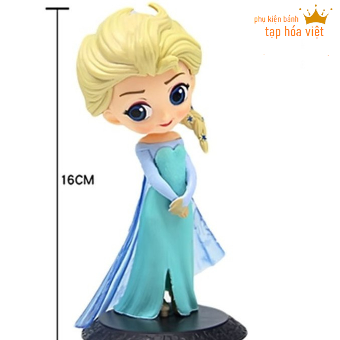Elsa đầu to dễ thương trang trí bánh, công chúa elsa