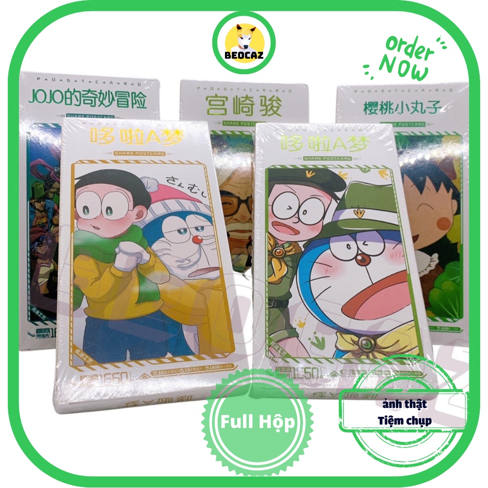 Hộp ảnh Postcard hoạt hình Shin Cậu bé bút chì Doraemon Mèo Ú Ghibli Totoro Thanh Gươm Diệt Quỷ Maruko dễ thương Beocaz