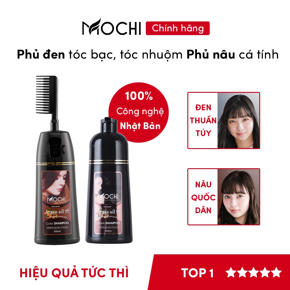 Dầu gội phủ đen tóc Mochi Nhật Bản. Dầu gội phủ bạc thảo dược ngay tại nhà (Dành cho tóc nhuộm phai màu và tóc bạc)