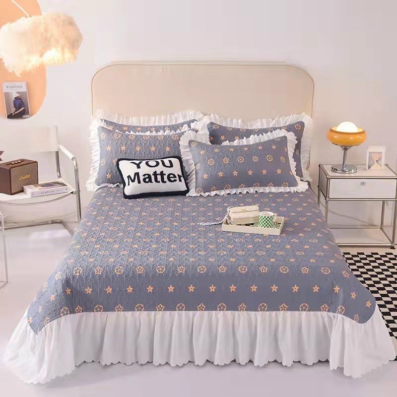 Freeship🍀Bộ ga gối cotton phủ bèo ren xinh xắn 🍀 set vỏ 3 món size tiêu chuẩn hàng nhập cao cấp