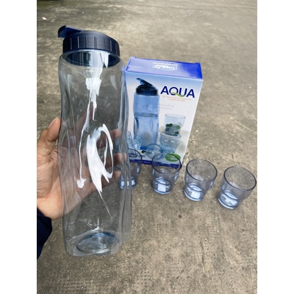 Bộ bình + 4 ly Lock & Lock Aqua