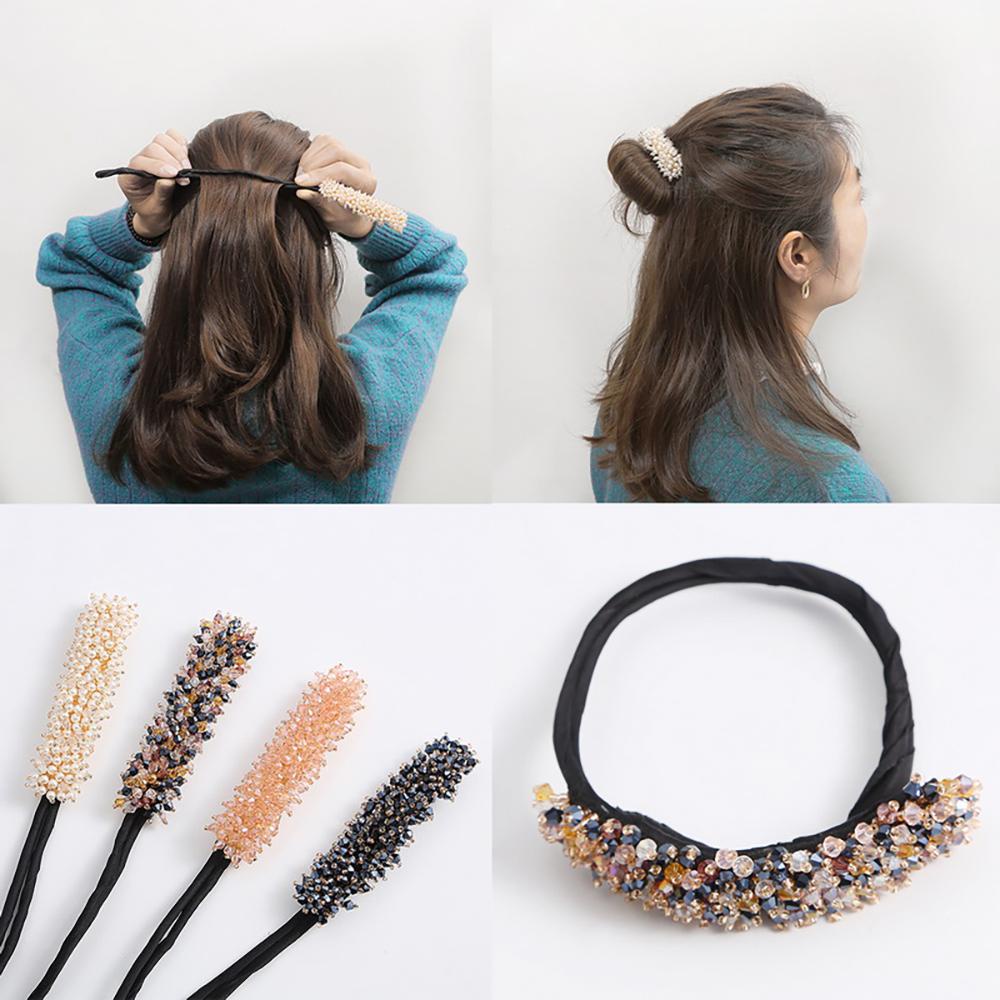 Dụng Cụ Tạo Kiểu Tóc Thanh Lịch QQMALL|Kính Dụng Cụ Búi Tóc Hình Bánh Donut