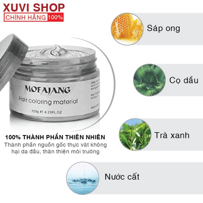 Sáp Vuốt Nhuộm Tóc Đổi Màu Tạm Thời Cao Cấp MOFAJANG Nhật Bản 9 Màu 120g Chính Hãng (xám khói, xanh dương) - XUVI SHOP