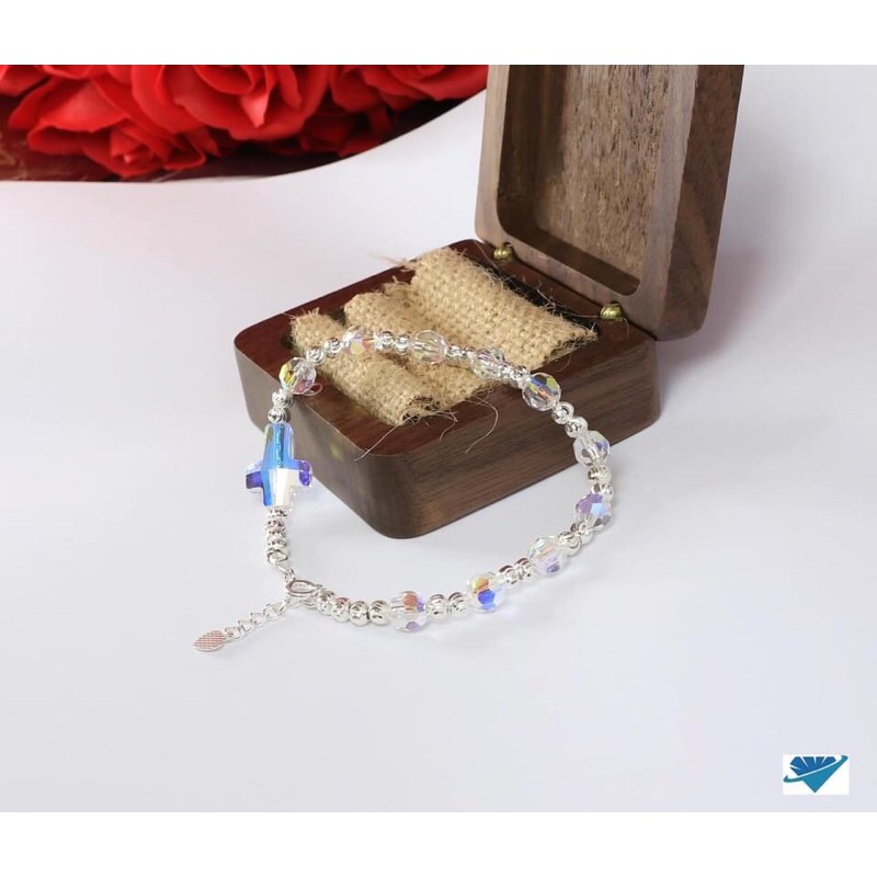 LẮC TAY PHA LÊ THÁNH GIÁ CHO NỮ MIX BI BẠC