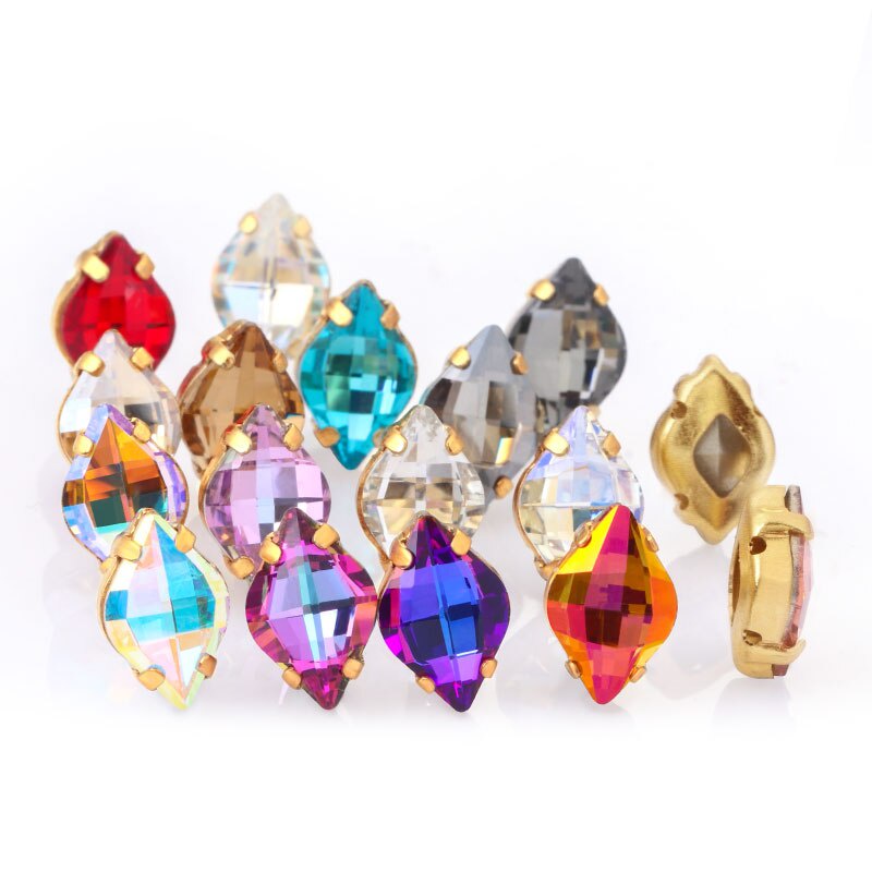 Hạt Cườm Hình Quả Chanh 9x14MM K9 Dùng Trang Trí Quần Áo