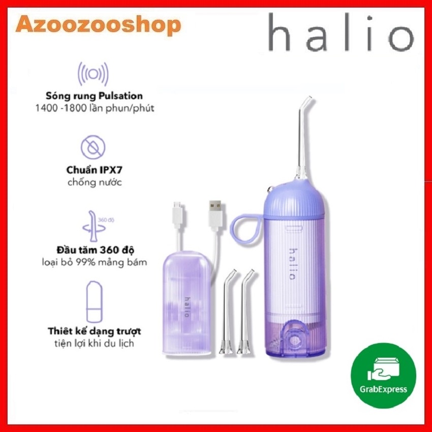 Máy Tăm Nước Cầm Tay Halio UltraClean Oral Irrigator - Periwinkle - Hàng Chính Hãng