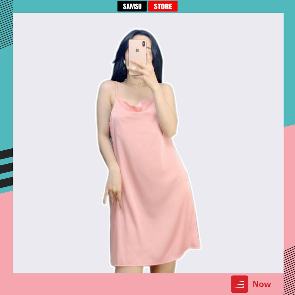 Váy ngủ sexy nữ lụa cao cấp 2 dây gợi cảm form rộng bigsize SAMSU FX412